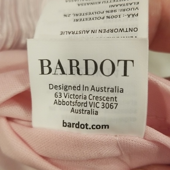 💕BARDOT Bellissa Long Sleeve Faux Wrap Dress Sorbet Pink Metallic Shine XL NWT - Picture 14 of 16